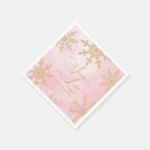 Snow In Love Winter Wonderland Bridal Shower スタンダードカクテルナプキン (角)