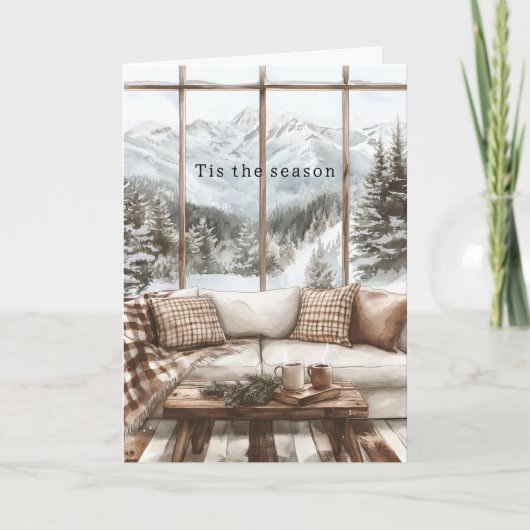 Snow in Window Christmas カード (正面)