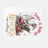 Snow Is Falling, Books Are Calling  フリースブランケット (正面(横))