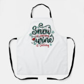 Snow is Falling Wine is Calling Christmas Apron エプロン (正面)