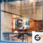 Snow Lady Window Cling ウィンドウサイン (カフェ窓)