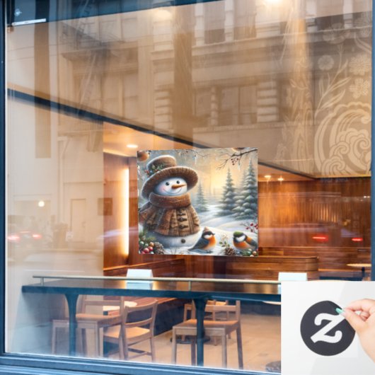 Snow Lady Window Cling ウィンドウサイン (カフェ窓)