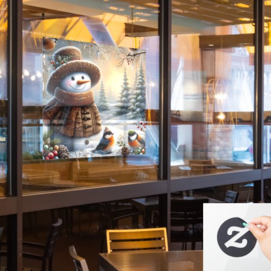 Snow Lady Window Cling ウィンドウサイン (レストラン窓)