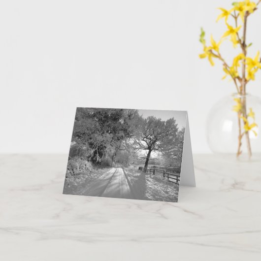 Snow Landscape: Cheshire カード (黄色い花)