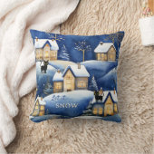 Snow Landscape Cute Winter Cat クッション (ブランケット)