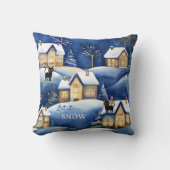 Snow Landscape Cute Winter Cat クッション (正面)