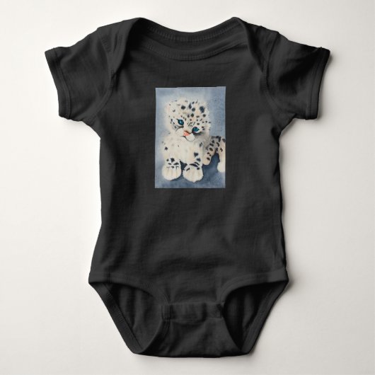 Snow Leopard for a baby ベビーボディスーツ (正面)