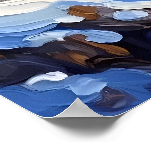 Snow Leopard on a mountain ポスター (角)