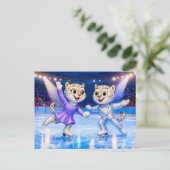 Snow Leopard Pair Performing Ice Dance Routine in ポストカード (スタンド正面)