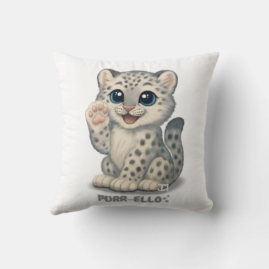 Snow leopard - Purr-ello クッション (裏面)