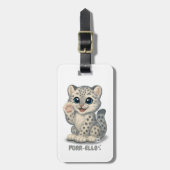 Snow leopard - Purr-ello ラゲッジタグ (正面縦)