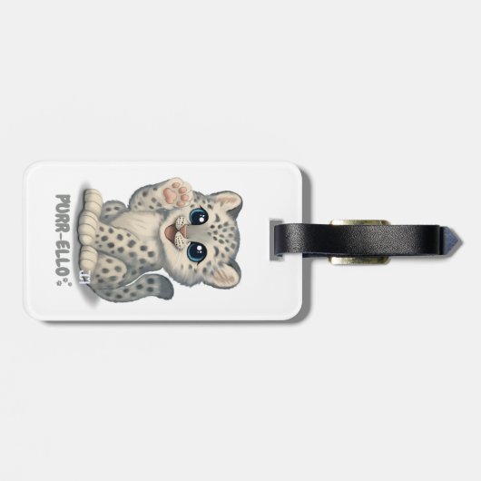 Snow leopard - Purr-ello ラゲッジタグ (裏面横)