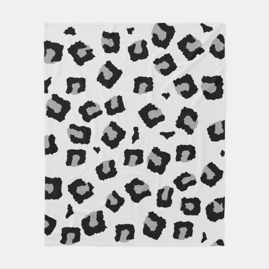 Snow Leopard Seamless Pattern  フリースブランケット (正面)