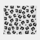 Snow Leopard Seamless Pattern  フリースブランケット (正面(横))