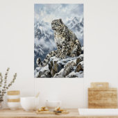 Snow Leopard Totem Wall Art – Fine Art Wildlife Pr ポスター (キッチン)