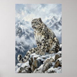 Snow Leopard Totem Wall Art – Fine Art Wildlife Pr ポスター