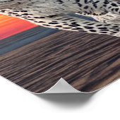 Snow Leopard Walking on the Beach During a Sunset ポスター (角)