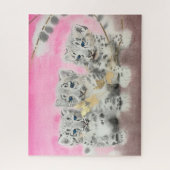 Snow Leopards and Golden Butterflies  ジグソーパズル (縦)