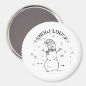 Snow Lover Cute Snowman Fridge Magnet              マグネット (正面/裏面)