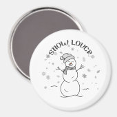 Snow Lover Cute Snowman Fridge Magnet              マグネット (正面/裏面)