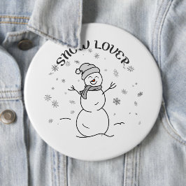 Snow Lover Cute Snowman Pin Button                 缶バッジ