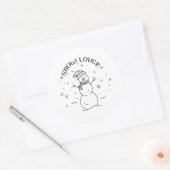 Snow Lover Cute Snowman Sticker                    ラウンドシール (封筒)