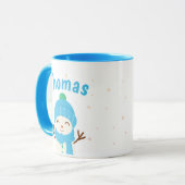 Snow Man Personalize Christmas Coffee Mug マグカップ (正面左)