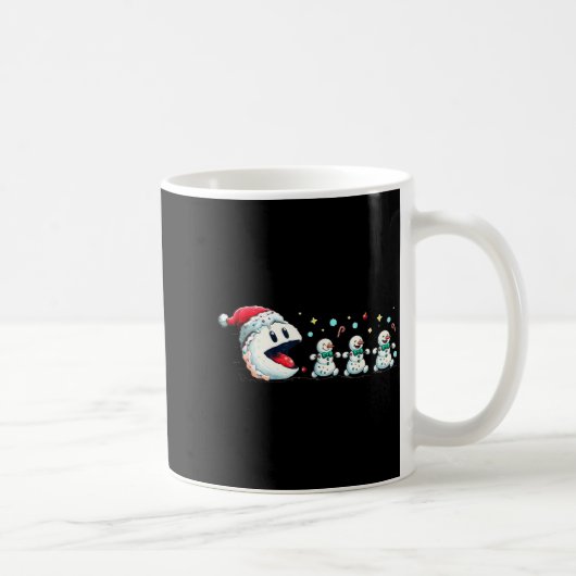 Snow Man Xmas Tee Snowman Gamer  コーヒーマグカップ (右)