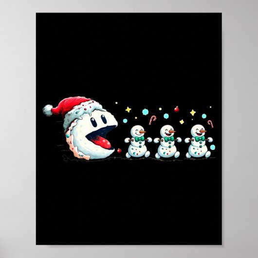 Snow Man Xmas Tee Snowman Gamer  ポスター (正面)
