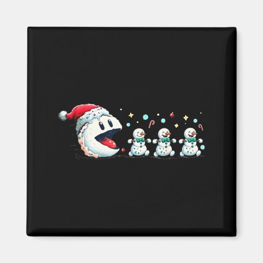 Snow Man Xmas Tee Snowman Gamer  マグネット (正面)