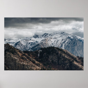 SNOW MOUNTAIN RANGE WALLPAPER ポスター