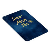 Snow Much Fun ウィンターマグネット – ゴールドスノーフレーク マグネット (右側)