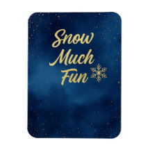 Snow Much Fun ウィンターマグネット – ゴールドスノーフレーク