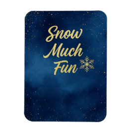 Snow Much Fun ウィンターマグネット – ゴールドスノーフレーク マグネット