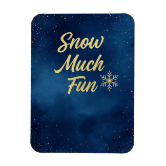 Snow Much Fun ウィンターマグネット – ゴールドスノーフレーク マグネット