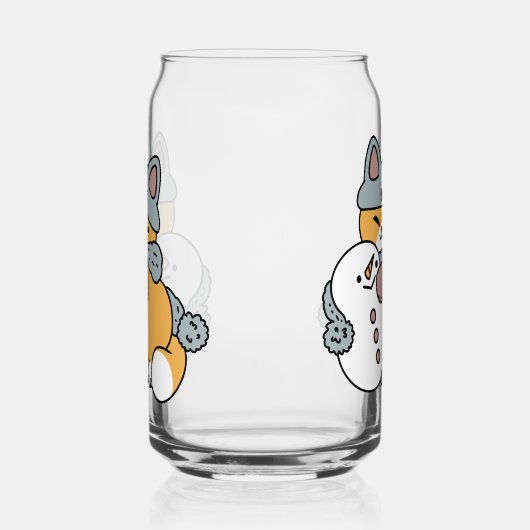 Snow Much Fun Cat Winter Holiday Design ガラス缶 (左)