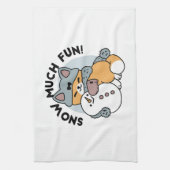 Snow Much Fun Cat Winter Holiday Design キッチンタオル (縦)