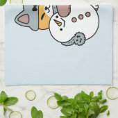 Snow Much Fun Cat Winter Holiday Design キッチンタオル (折り畳み)