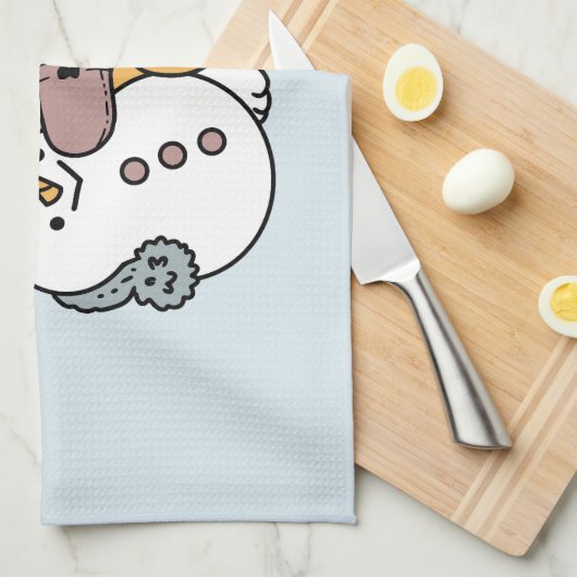 Snow Much Fun Cat Winter Holiday Design キッチンタオル (四つ折り)