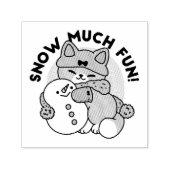 Snow Much Fun Cat Winter Holiday Design セルフインキングスタンプ (デザイン)