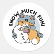 Snow Much Fun Cat Winter Holiday Design