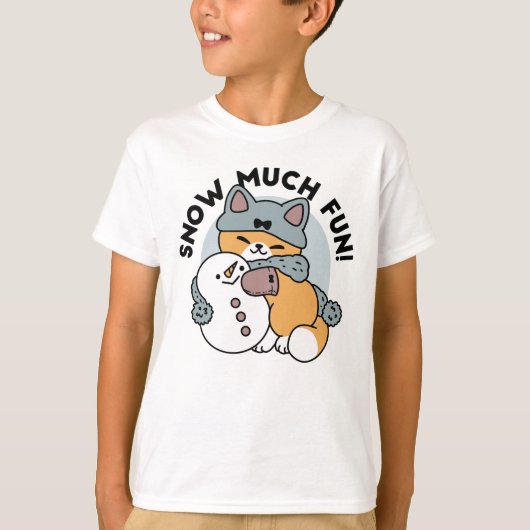 Snow Much Fun Cat Winter Holiday Design Tシャツ (正面)
