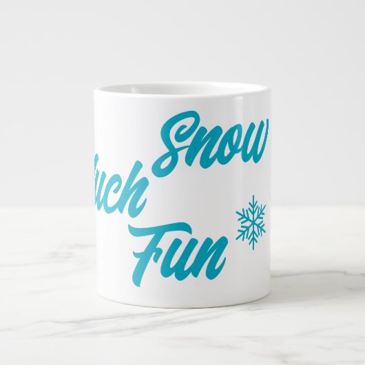 ❄️ Snow Much Fun Christmas Mug – Festive Snowflake ジャンボコーヒーマグカップ (正面)