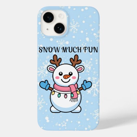 Snow Much Fun | Cute Snowman Phone Case Case-Mate iPhoneケース (裏面)
