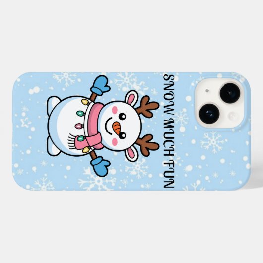Snow Much Fun | Cute Snowman Phone Case Case-Mate iPhoneケース (裏面 (横))