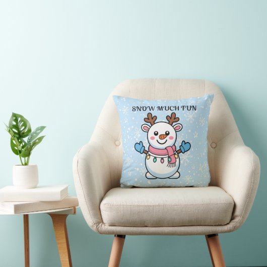 Snow Much Fun | Cute Winter Pillow クッション (椅子)