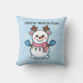 Snow Much Fun | Cute Winter Pillow クッション (正面)