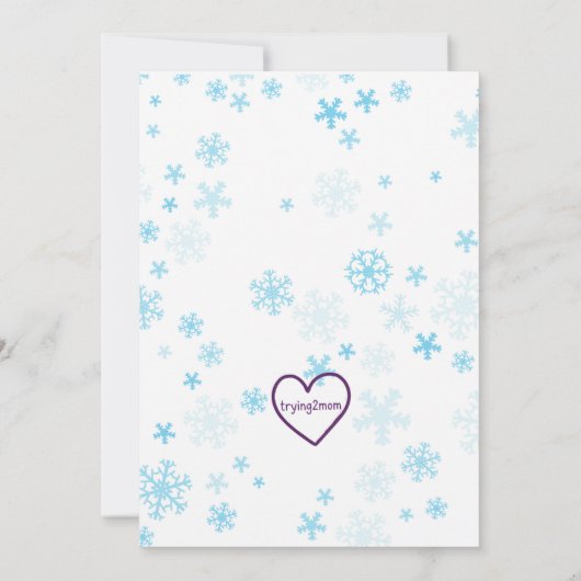 Snow Much Fun, ice skating animals winter birthday 招待状 (裏面)