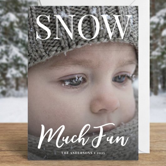 Snow Much Fun Minimalist Holiday winter Photo シーズンカード
