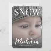 Snow Much Fun Minimalist Holiday winter Photo シーズンカード (正面)